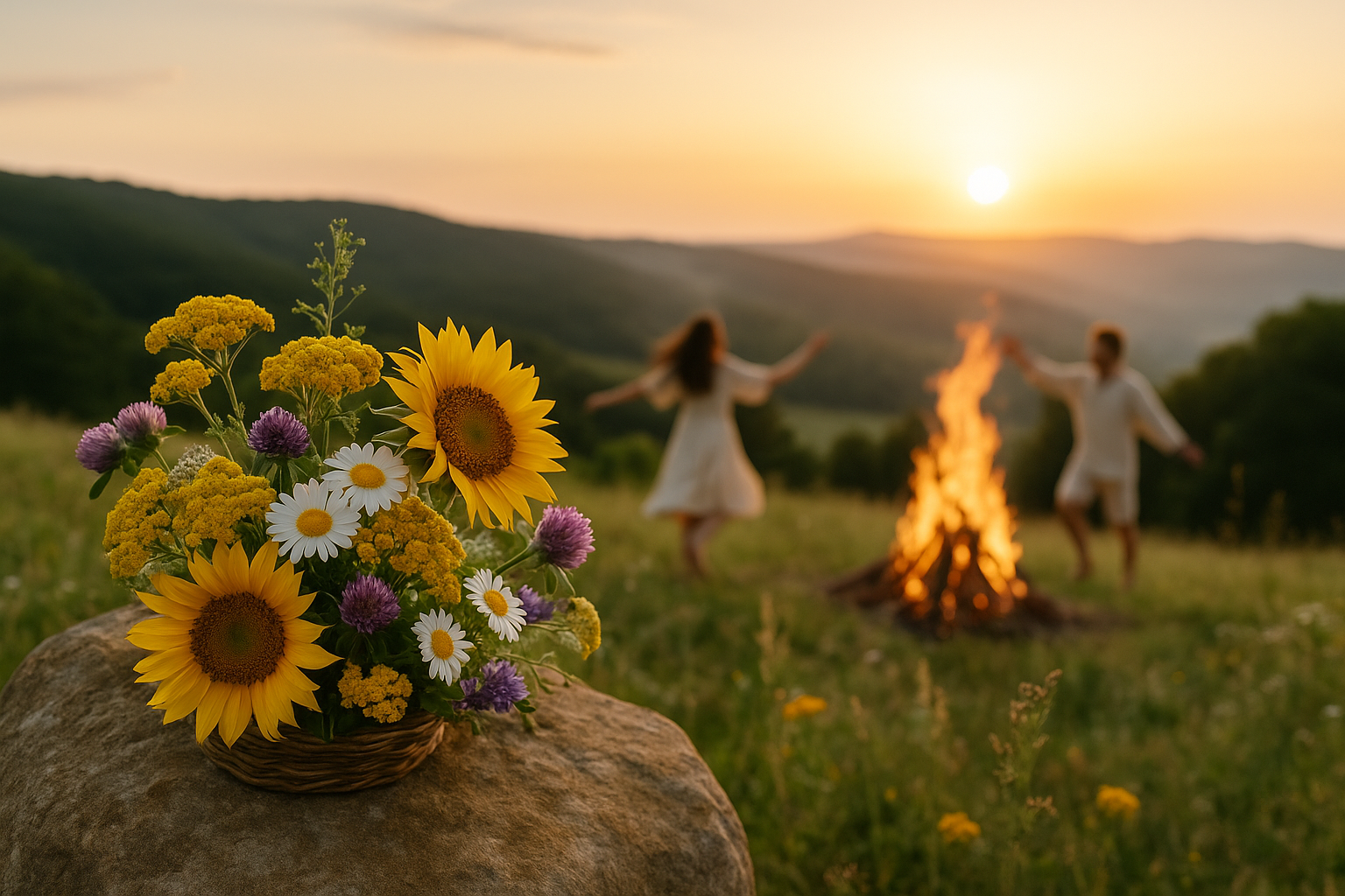 Räucherwerk zu Litha mit Kräutern und Blüten in der Sommersonne. | ©Rauchfein Räucherwerk