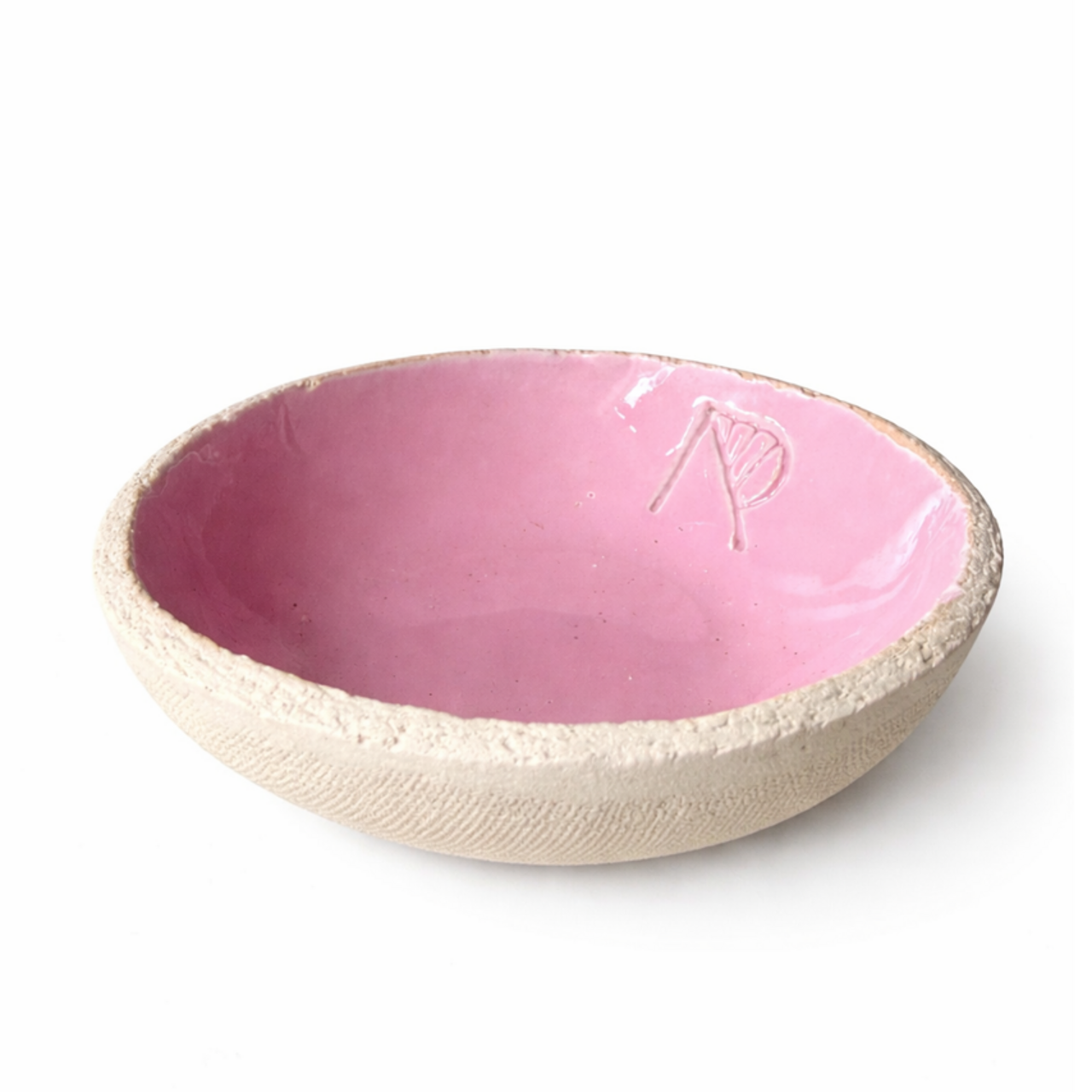 getöpferte Räucherschale aus Ton - rosa